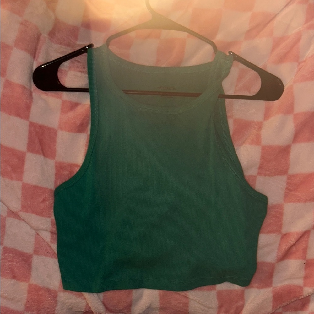wild fable Green Ribbed Crop Tank